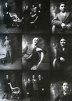 27. Ο φωτογράφος Ιωάννης Αρβανιτόπουλος και η οικογένειά του. Εννέα φωτογραφίες σε μία πλάκα, αρχές 20ου αι.